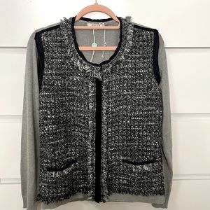 Gigue tweed blazer cardigan jacket sz 42